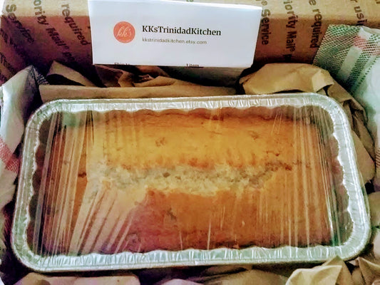 KK's Trinidad Kitchen Coconut Sweet Bread large loaf with logo label