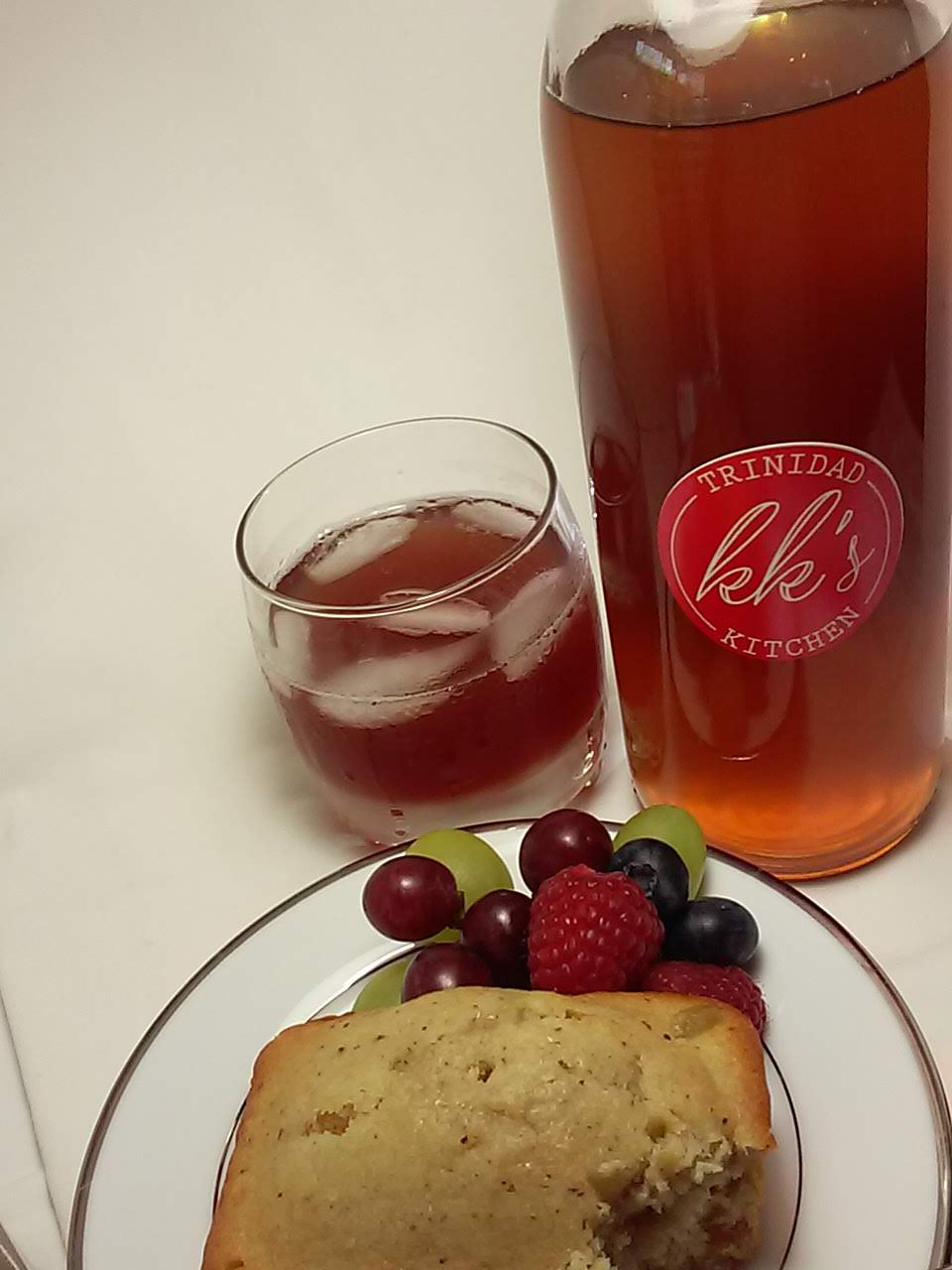 KK's Trinidad Kitchen Rum Punch poured and ready to serve