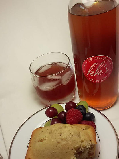 KK's Trinidad Kitchen Rum Punch poured and ready to serve