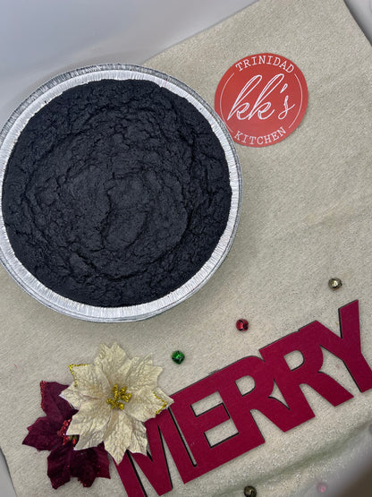 KK's Trinidad Kitchen Black Cake 6-inch viewed from above