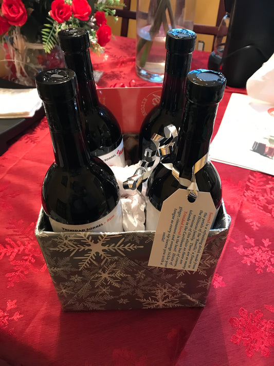 KK's Trinidad Sorrel with Rum bottles close-up in gift box